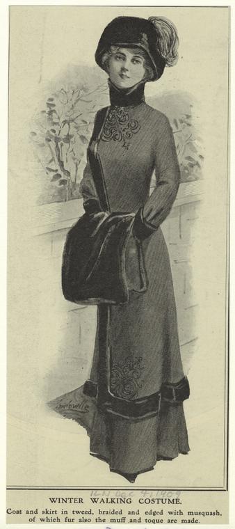 1909 winter walking costume