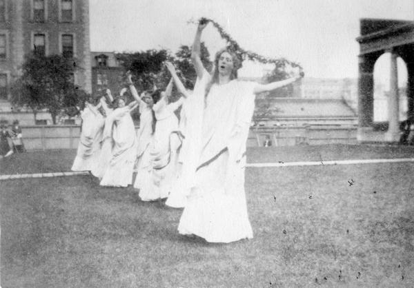 A chorus at the Barnard College Greek Games in 1908