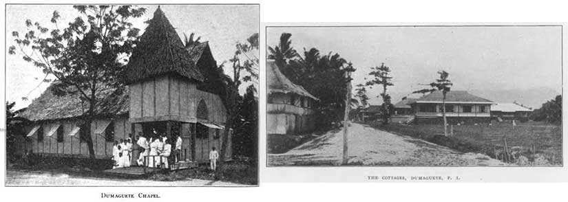 Some more pictures of Silliman University that inspired my Brinsmade Institute, including the chapel and bell tower that Jonas plans to build (left) and the houses like the one in which Jonas and Rosa lived (right).