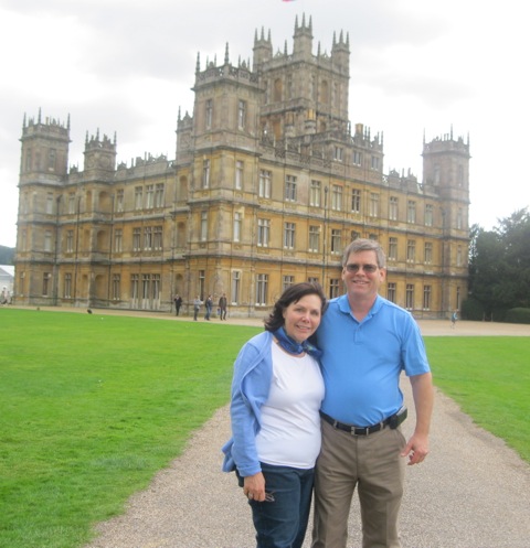 Carrie and husband at Highclere Castle