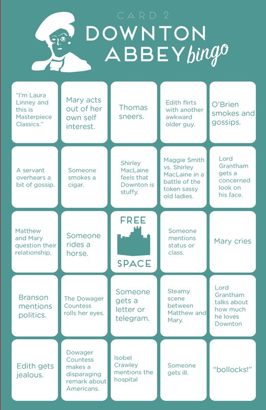 Downton Abbey Bingo © 2014 Paste Media Group