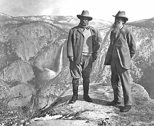Roosevelt and John Muir at Yosemite National Park NPS Historical Photo